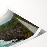 Stunning landscape print showcasing majestic cliffs against a vibrant sunset, rolled for easy transport and display. Perfect for adding natural beauty to any room.