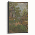 Romanticism Art: Wooden Belfry and Rustic Village Canvas Print