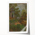 Romanticism Art: Wooden Belfry and Rustic Village Canvas Print