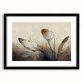 Gray & Gold Floral Serenity - Elegant Living Room Wall Art