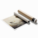 Gray & Gold Floral Serenity - Elegant Living Room Wall Art