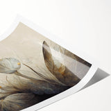 Gray & Gold Floral Serenity - Elegant Living Room Wall Art