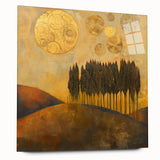 Golden Abstract Landscape Office Wall Art – Corporate Decor