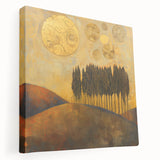 Golden Abstract Landscape Office Wall Art – Corporate Decor