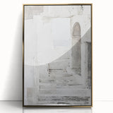 Framed abstract architecture wall art featuring a gold acrylic design, showcasing geometric patterns and a modern aesthetic, perfect for contemporary home decor.