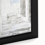 Framed abstract architecture wall art canvas showcasing intricate geometric patterns in muted earth tones, ideal for modern home decor and artistic spaces.