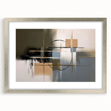Abstract geometric frame in silver with a matte finish, showcasing a modern design suitable for contemporary decor. Ideal for enhancing home or office aesthetics.