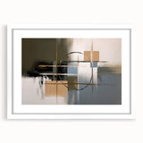 Abstract geometric frame in white, showcasing a modern design with clean lines and a mat finish, perfect for enhancing any contemporary interior decor.
