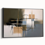 Abstract geometric framed canvas artwork in black, showcasing sharp angles and a modern design, perfect for contemporary home decor and artistic expression.