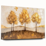 Abstract landscape wall art displayed in a side view, showcasing vibrant colors and intricate details of the acrylic glass design, elegantly pinned for a modern aesthetic.