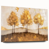 Abstract landscape wall art displayed in a sleek acrylic frame, showcasing vibrant colors and fluid shapes, ideal for modern home decor. The side view highlights the glossy finish and contemporary design, perfect for enhancing living spaces.