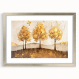 Abstract landscape wall art framed with a silver mat, showcasing vibrant colors and intricate textures, perfect for enhancing modern home decor aesthetics.