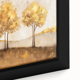 Abstract landscape wall art close-up featuring bold colors and intricate textures, framed elegantly for modern home decor, enhancing artistic ambiance.