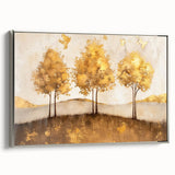 Framed abstract landscape wall art featuring a silver side view, showcasing vibrant colors and dynamic shapes, ideal for modern home decor.