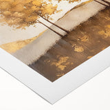 Abstract landscape wall art on rolled canvas, showcasing vibrant blue and green hues blending seamlessly to evoke a serene outdoor scene, ideal for modern home decor.