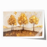 Vibrant abstract landscape wall art print showcasing swirling colors of blue, orange, and green, ideal for modern home decor and artistic spaces. Perfectly rolled for easy display or gifting.