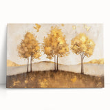 Stretched canvas artwork featuring an abstract landscape design with vibrant colors and fluid shapes, ideal for modern home decor and artistic ambiance.