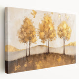 Stretched canvas artwork showcasing a vibrant abstract landscape with rich colors and dynamic shapes, ideal for modern home decor. Side view highlights the depth and texture of the piece, enhancing its visual appeal in any interior setting.