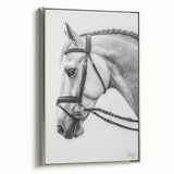Framed canvas artwork showcasing a stunning design of animals in vibrant colors, set against a silver frame, highlighting its elegant side view and artistic detail.