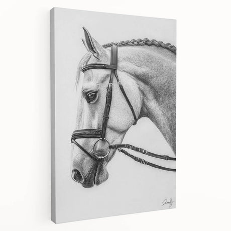 Stretched canvas artwork depicting a vibrant animal design in a side view, showcasing rich colors and intricate details, ideal for home or office decor.