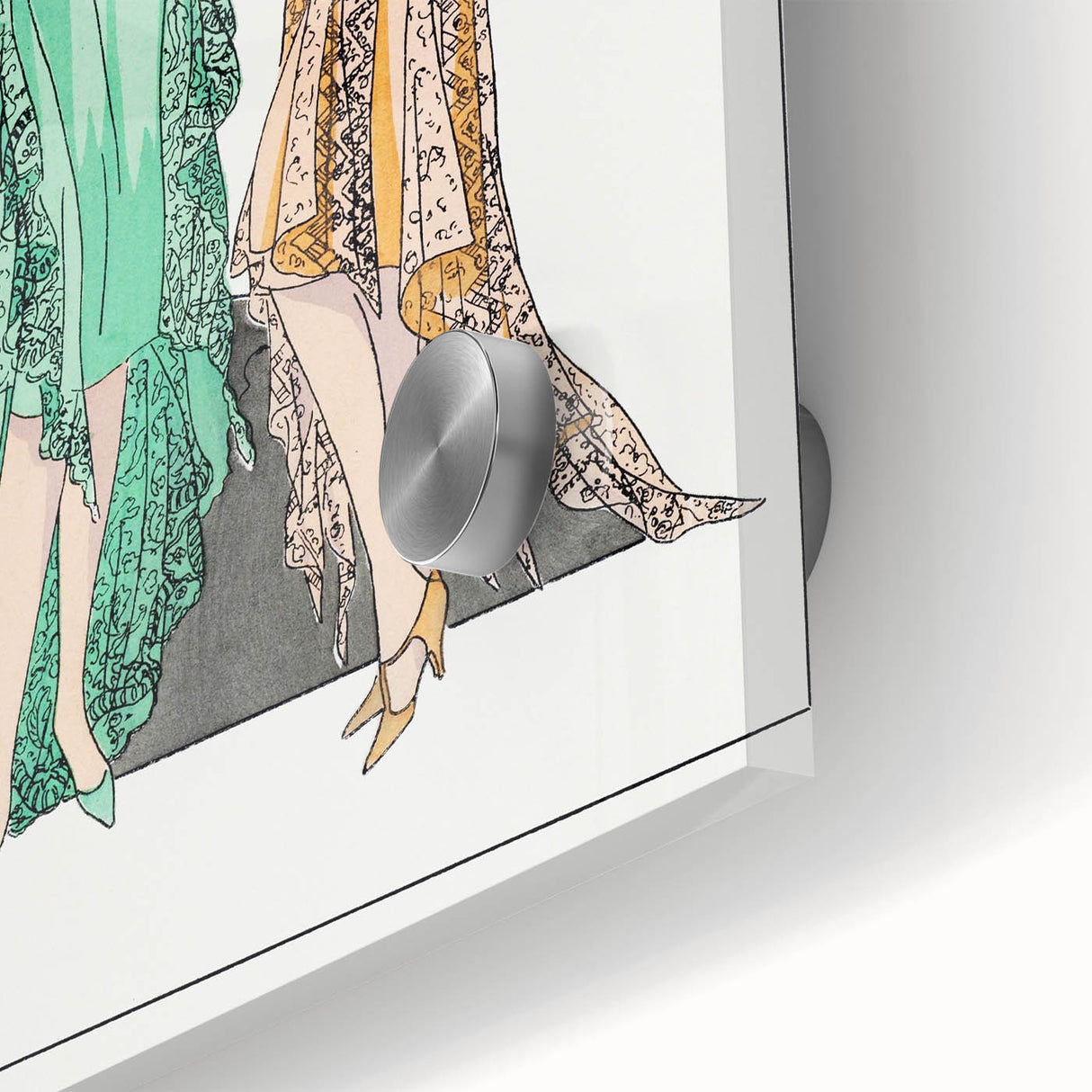 Chic Art Deco Wall Art - Trio of Stylish Women in Vintage Evening Gowns