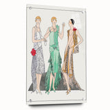 Chic Art Deco Wall Art - Trio of Stylish Women in Vintage Evening Gowns