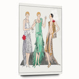 Chic Art Deco Wall Art - Trio of Stylish Women in Vintage Evening Gowns