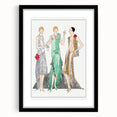 Chic Art Deco Wall Art - Trio of Stylish Women in Vintage Evening Gowns