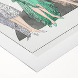 Chic Art Deco Wall Art - Trio of Stylish Women in Vintage Evening Gowns