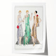 Chic Art Deco Wall Art - Trio of Stylish Women in Vintage Evening Gowns