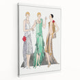 Chic Art Deco Wall Art - Trio of Stylish Women in Vintage Evening Gowns