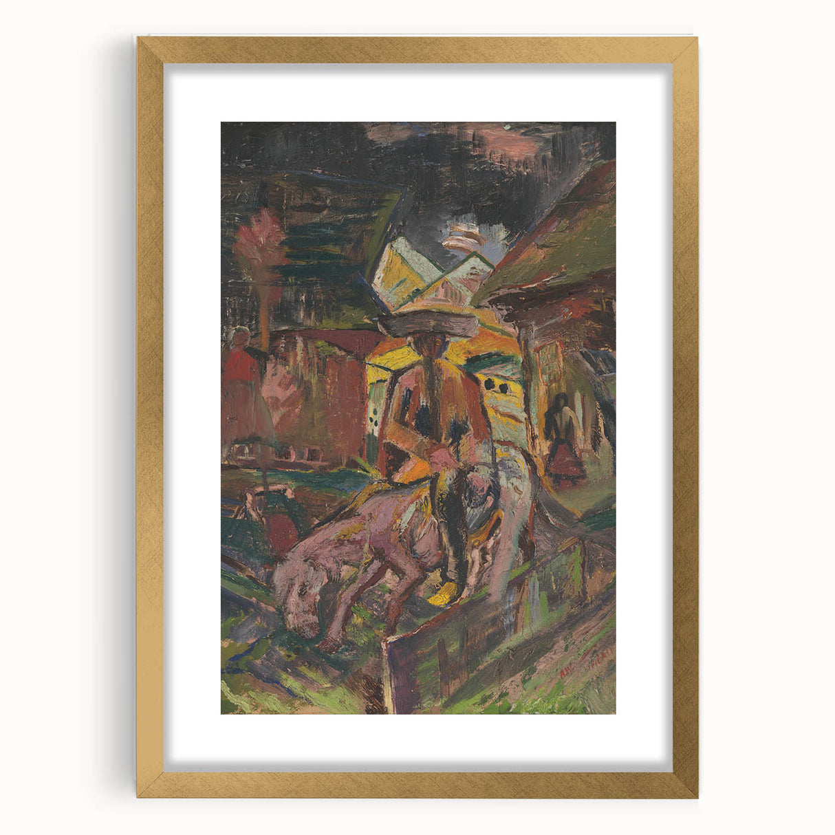 Emotive Expressionist Landscape - Departure Canvas Print in Bold Colors