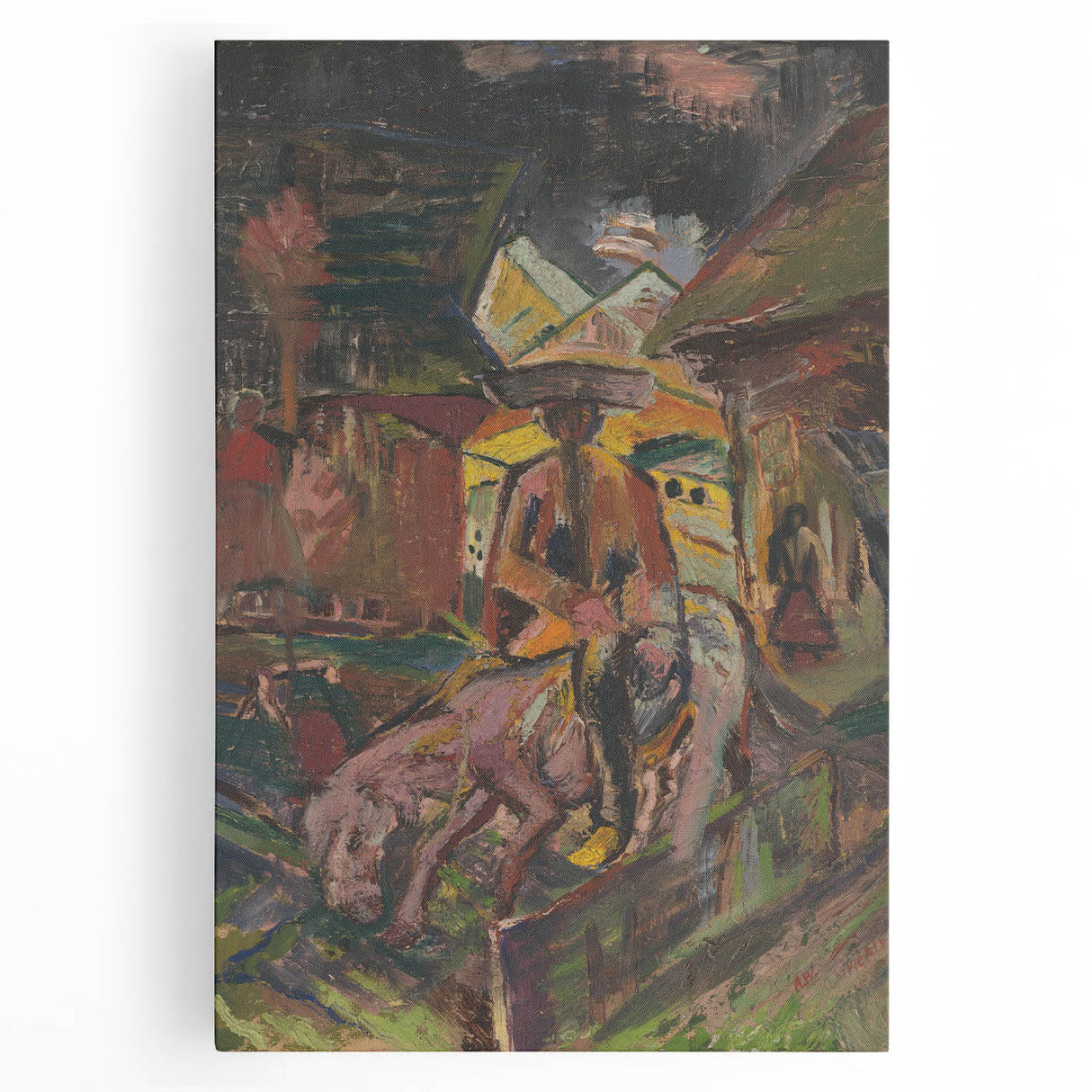 Emotive Expressionist Landscape - Departure Canvas Print in Bold Colors