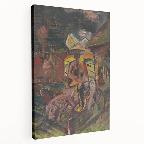 Emotive Expressionist Landscape - Departure Canvas Print in Bold Colors