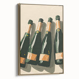 Framed canvas featuring vintage poster art of a black and gold landscape, ideal for bedroom wall decor.