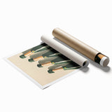 Extra large rolled print featuring a floral design in soft pastel shades.