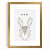 Rabbit Framed Nursery Art - Baby Room Wall Decor for Kids
