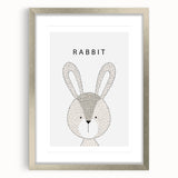 Rabbit Framed Nursery Art - Baby Room Wall Decor for Kids