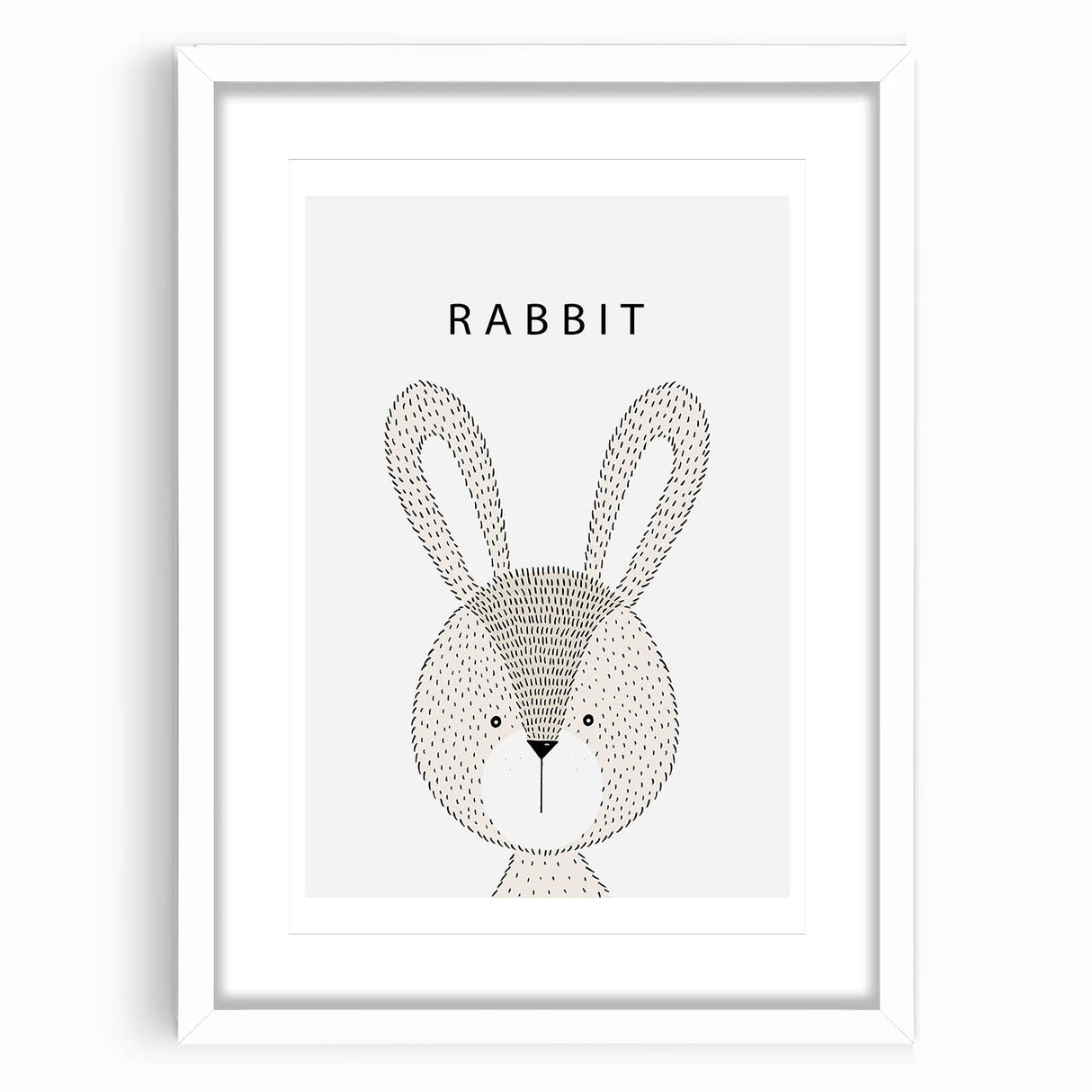 Rabbit Framed Nursery Art - Baby Room Wall Decor for Kids