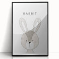 Rabbit Framed Nursery Art - Baby Room Wall Decor for Kids