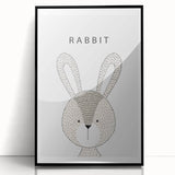 Rabbit Framed Nursery Art - Baby Room Wall Decor for Kids