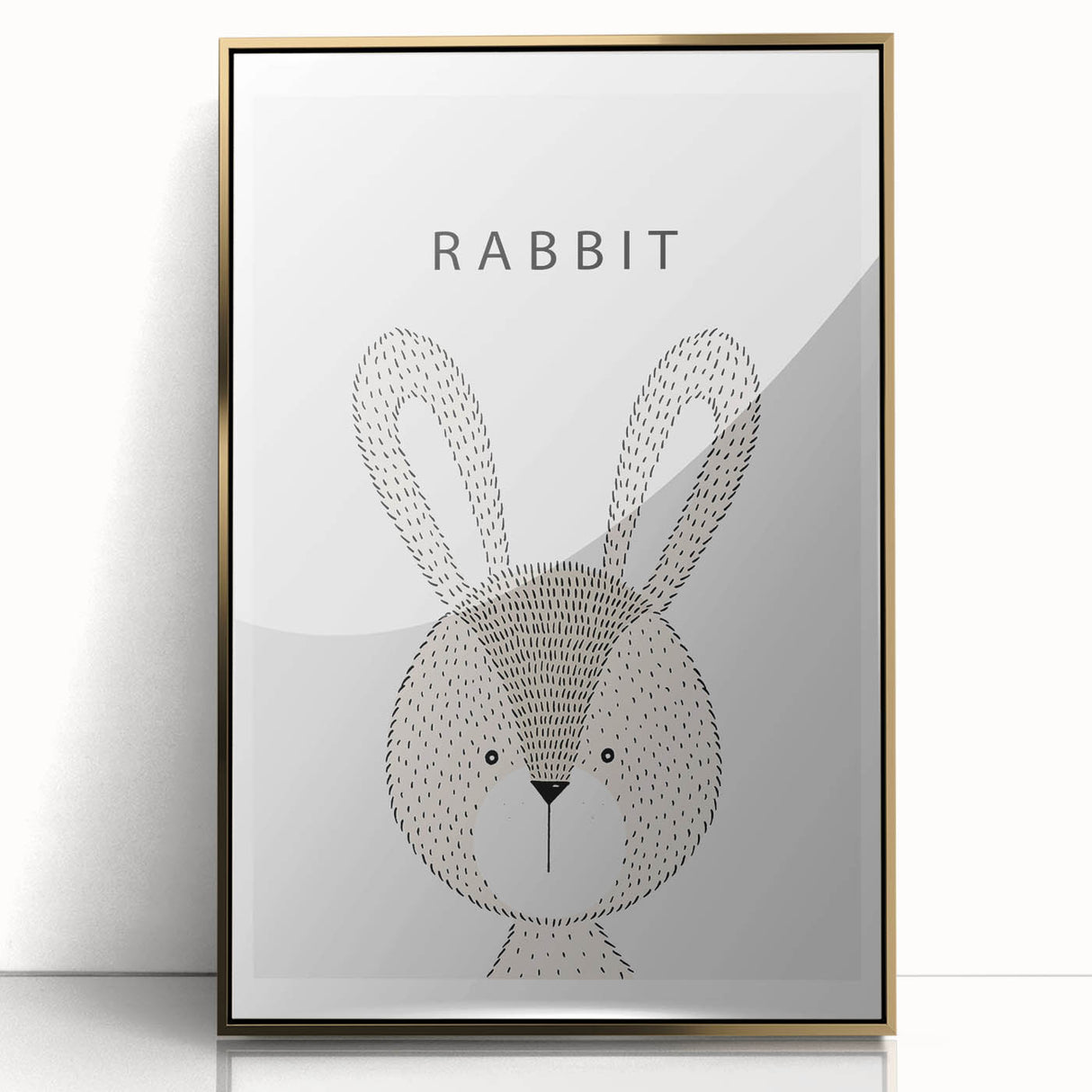 Rabbit Framed Nursery Art - Baby Room Wall Decor for Kids