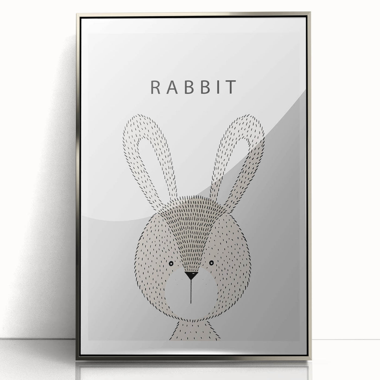 Rabbit Framed Nursery Art - Baby Room Wall Decor for Kids