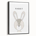 Rabbit Framed Nursery Art - Baby Room Wall Decor for Kids