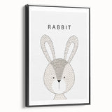Rabbit Framed Nursery Art - Baby Room Wall Decor for Kids