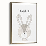 Rabbit Framed Nursery Art - Baby Room Wall Decor for Kids