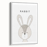 Rabbit Framed Nursery Art - Baby Room Wall Decor for Kids