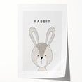 Rabbit Framed Nursery Art - Baby Room Wall Decor for Kids