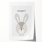 Rabbit Framed Nursery Art - Baby Room Wall Decor for Kids