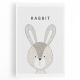 Rabbit Framed Nursery Art - Baby Room Wall Decor for Kids